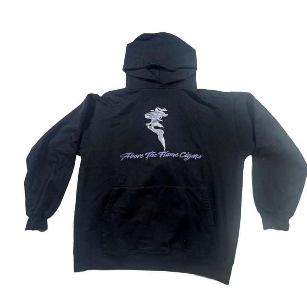 Gemrock Above The Flame Cigars Black Graphic Hoodie Size 2XL